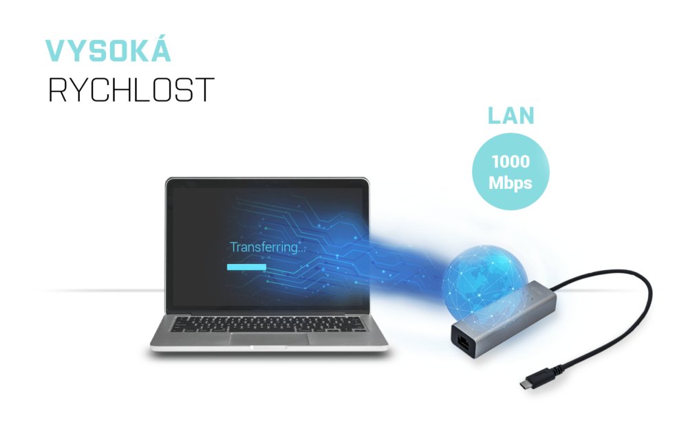 i-tec USB 3.1 Type C Gigabit Ethernet adaptér METAL (RJ45)/ LED indikace/ šedý