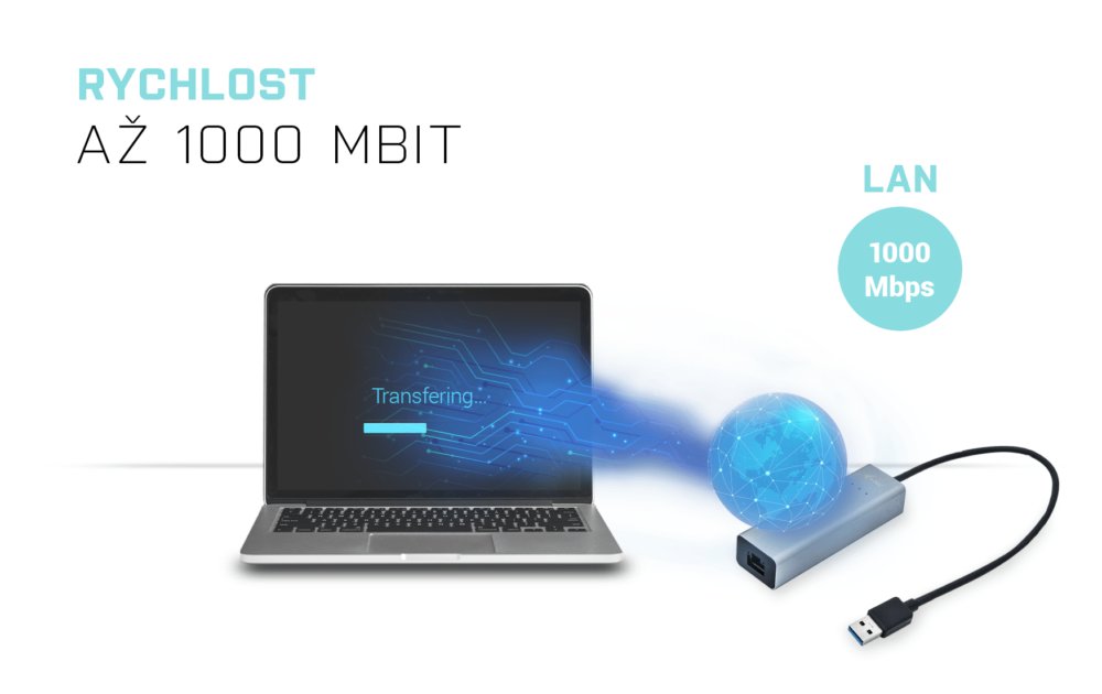 i-tec USB 3.0 Gigabit Ethernet adaptér METAL (RJ45)/ šedý