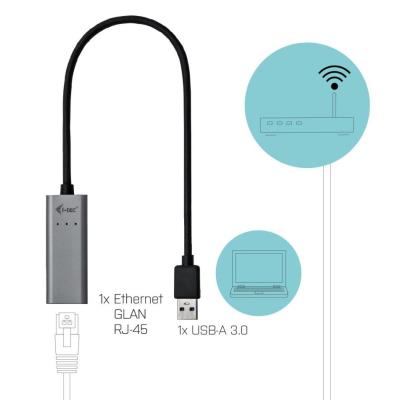 i-tec USB 3.0 Gigabit Ethernet adaptér METAL (RJ45)/ šedý