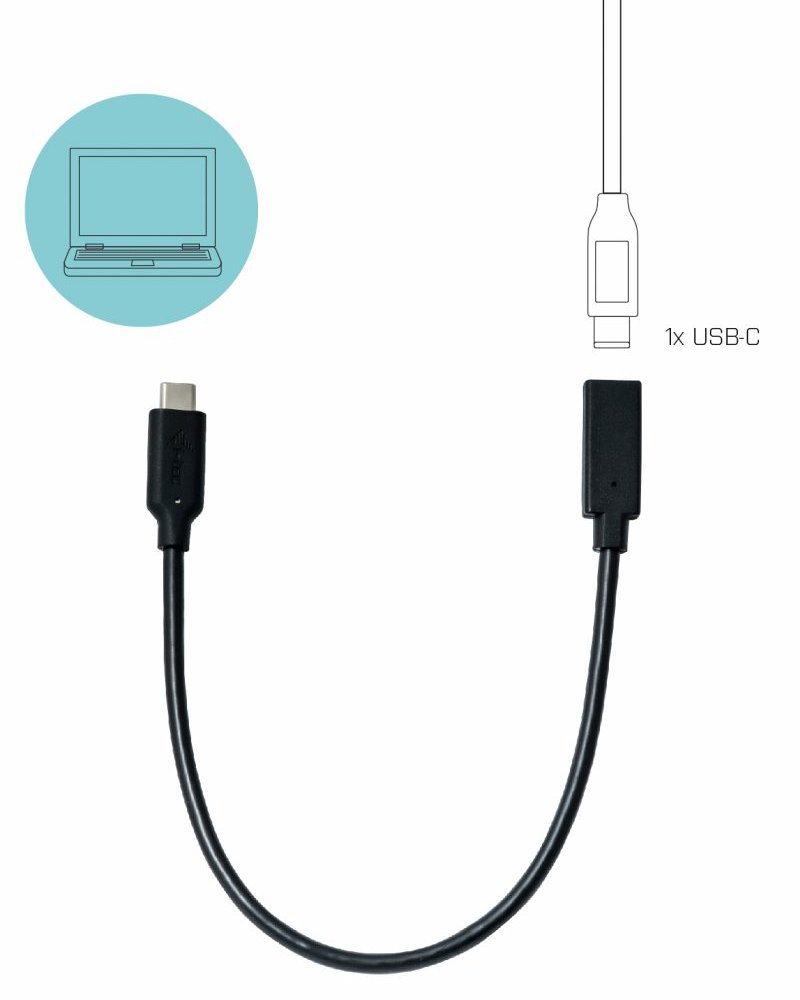i-tec prodlužovací kabel USB 3.1 (Type-C)/ přenos obrazu až 4K / 60 Hz/ černý/ 30cm