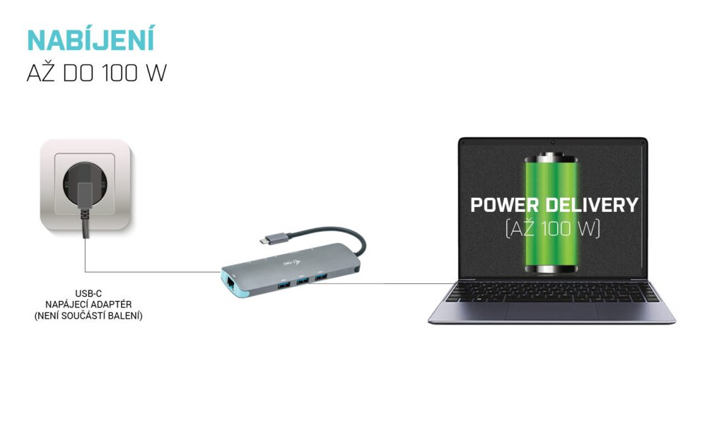 i-tec dokovací stanice USB-C Metal/ Nano Dock/ 4K UHD 3840×2160/ 3x USB 3.0/ HDMI/ LAN + Power Delivery 100 W