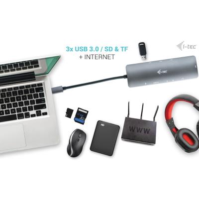i-tec dokovací stanice USB-C Metal/ Nano Dock/ 4K UHD 3840×2160/ 3x USB 3.0/ HDMI/ LAN + Power Delivery 100 W