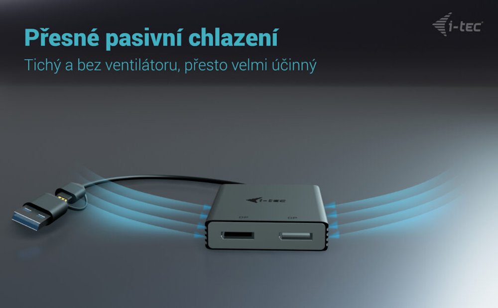 i-tec USB-A/USB-C Dual 4K DP video adaptér
