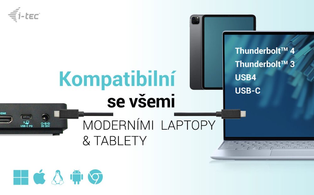 i-tec dokovací stanice Gen2 Thunderbolt 3/ Triple display/ 3x USB-A 3.2/ 2x USB 2.0/ 2x USB-C/ 2x DP/ HDMI/ LAN/ PD 100