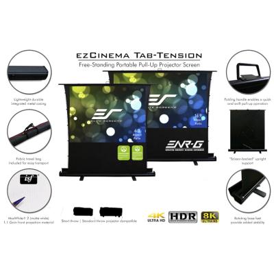 ELITE SCREENS plátno teleskopické od podlahy vzhůru 80" (203,2cm)/ 16:9/ 100,1×177,8cm/ gain 1.1/ case černý