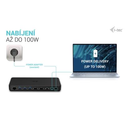 i-tec dokovací stanice Gen2 Thunderbolt 3/ Triple display/ 3x USB-A 3.2/ 2x USB 2.0/ 2x USB-C/ 2x DP/ HDMI/ LAN/ PD 100
