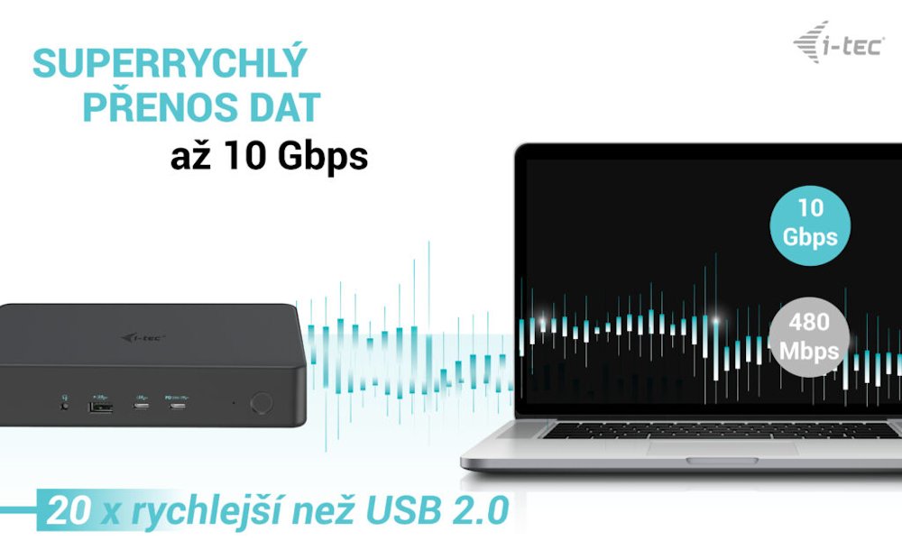 i-tec dokovací stanice Gen2 Thunderbolt 3/ 4K Dual display/ 4x USB 3.0/ 2x USB-C/ 2x DP/ 2x HDMI/ LAN/ PD 100