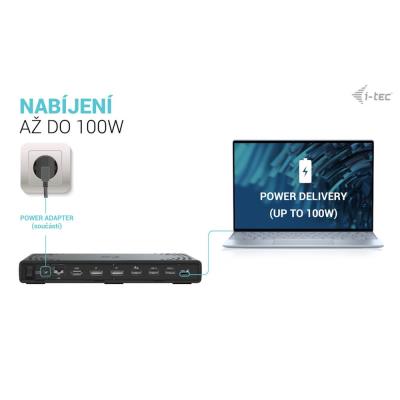 i-tec dokovací stanice Gen2 Thunderbolt 3/ Triple display/ 2x USB-A 3.2/ 2x USB 2.0/ 2x USB-C/ 2x DP/ HDMI/ LAN/ PD 100