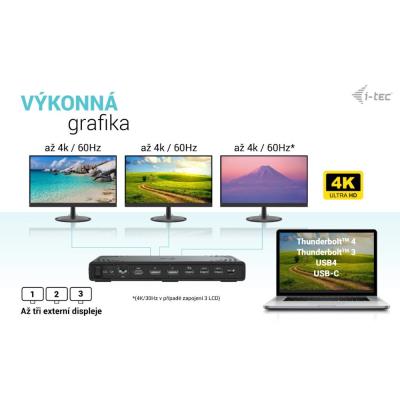 i-tec dokovací stanice Gen2 Thunderbolt 3/ Triple display/ 2x USB-A 3.2/ 2x USB 2.0/ 2x USB-C/ 2x DP/ HDMI/ LAN/ PD 100