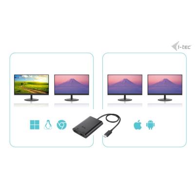 i-tec USB-C Dual 4K/60Hz (single 8K/30Hz) HDMI video adaptér