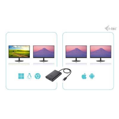 i-tec USB-C Dual 4K/60Hz (single 8K/30Hz) Display Port video adaptér