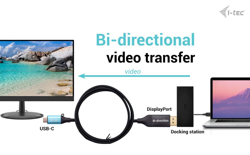 i-tec USB-C DisplayPort Bi-Directional kabelový adaptér 8K/30Hz 150cm