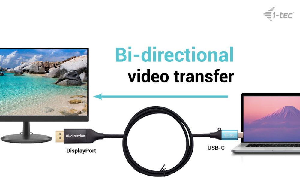 i-tec USB-C DisplayPort Bi-Directional kabelový adaptér 8K/30Hz 150cm