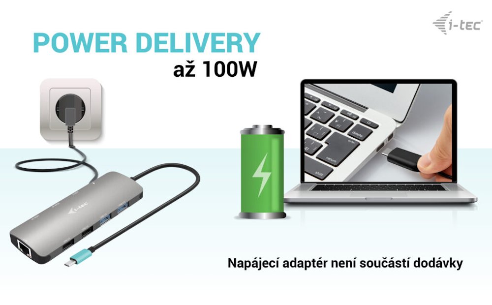 i-tec dokovací stanice USB-C Metal Nano/ 2x USB 3.2/ 2x USB 2.0/ 2x HDMI/ LAN/ Power Delivery 100W
