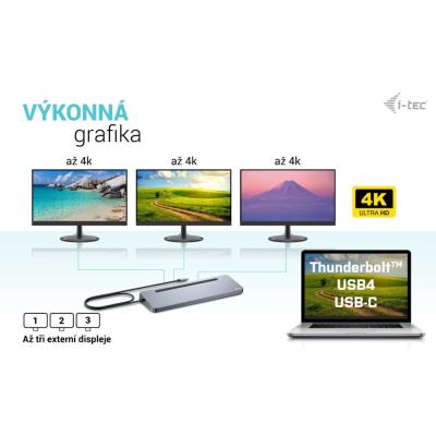 i-tec dokovací stanice USB-C Metal Ergonomic 4K/ 3x Display/ Power Delivery 100W