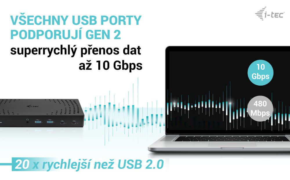 i-tec dokovací stanice Thunderbolt 4K/ USB 3.0/ 4x USB-A/ 2x USB-C/ 2x DP/ 3x HDMI/ LAN/ Power Delivery 100W