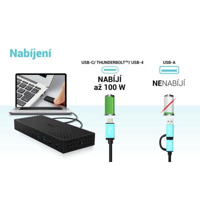 i-tec dokovací stanice Thunderbolt 4K/ USB 3.0/ 4x USB-A/ 2x USB-C/ 2x DP/ 3x HDMI/ LAN/ Power Delivery 100W