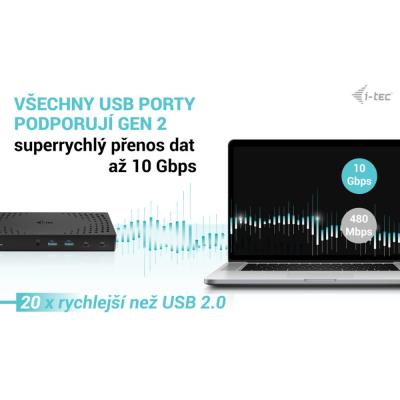 i-tec dokovací stanice Thunderbolt 4K/ USB 3.0/ 4x USB-A/ 2x USB-C/ 2x DP/ 3x HDMI/ LAN/ Power Delivery 100W