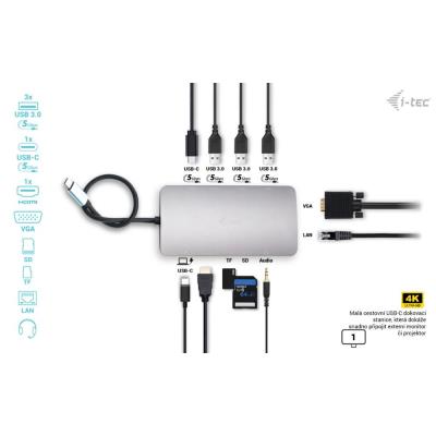i-tec dokovací stanice USB-C/ HDMI/ VGA/ 3x USB 3.0/ USB-C/ Thunderbolt 3/ LAN/ Power Delivery 100W