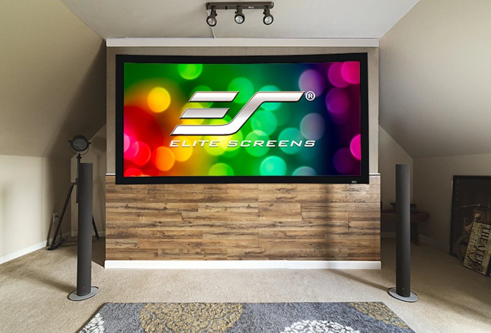 ELITE SCREENS plátno v pevném rámu prohnuté 150" (381cm)/ 16:9/ 186,8×332,1cm/ gain 1.1/ CineWhite/ rám 9cm