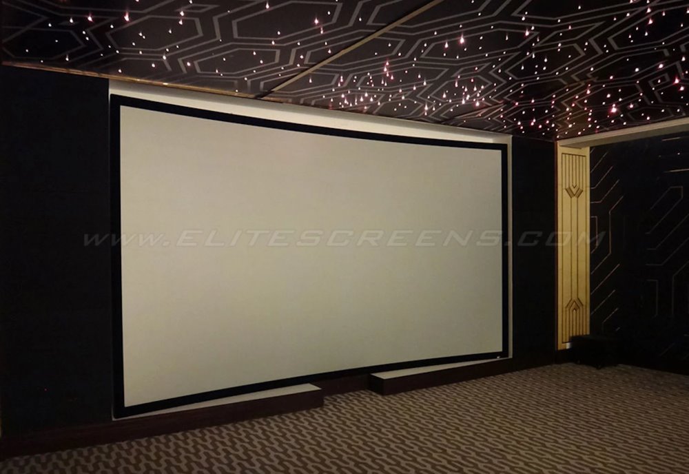 ELITE SCREENS plátno v pevném rámu prohnuté 150" (381cm)/ 16:9/ 186,8×332,1cm/ gain 1.1/ CineWhite/ rám 9cm