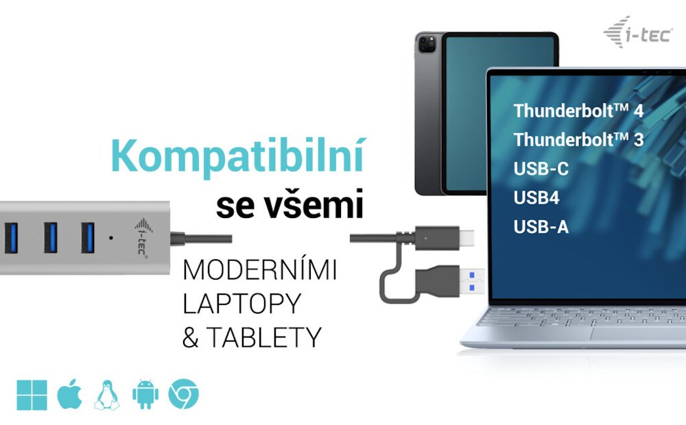 i-tec USB-C nabíjecí HUB Metal/ 7 portů/ USB-A 3.2 Gen 1/ kovový
