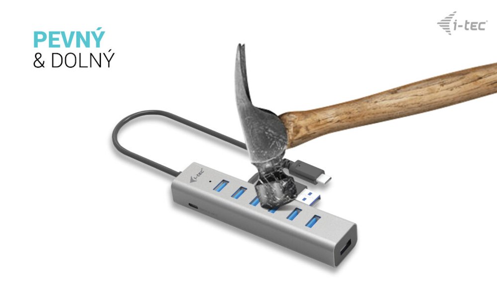 i-tec USB-C nabíjecí HUB Metal/ 7 portů/ USB-A 3.2 Gen 1/ kovový