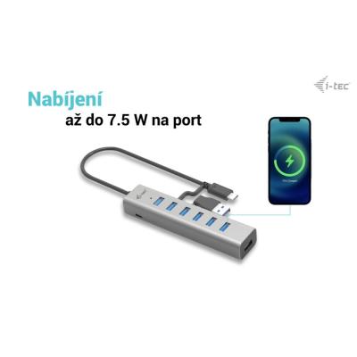 i-tec USB-C nabíjecí HUB Metal/ 7 portů/ USB-A 3.2 Gen 1/ kovový