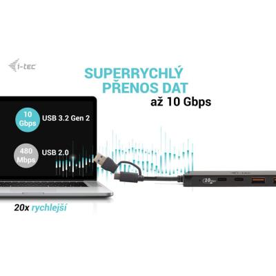 i-tec USB-A/USB-C Metal HUB 2x USB 3.1 + 2x USB-C