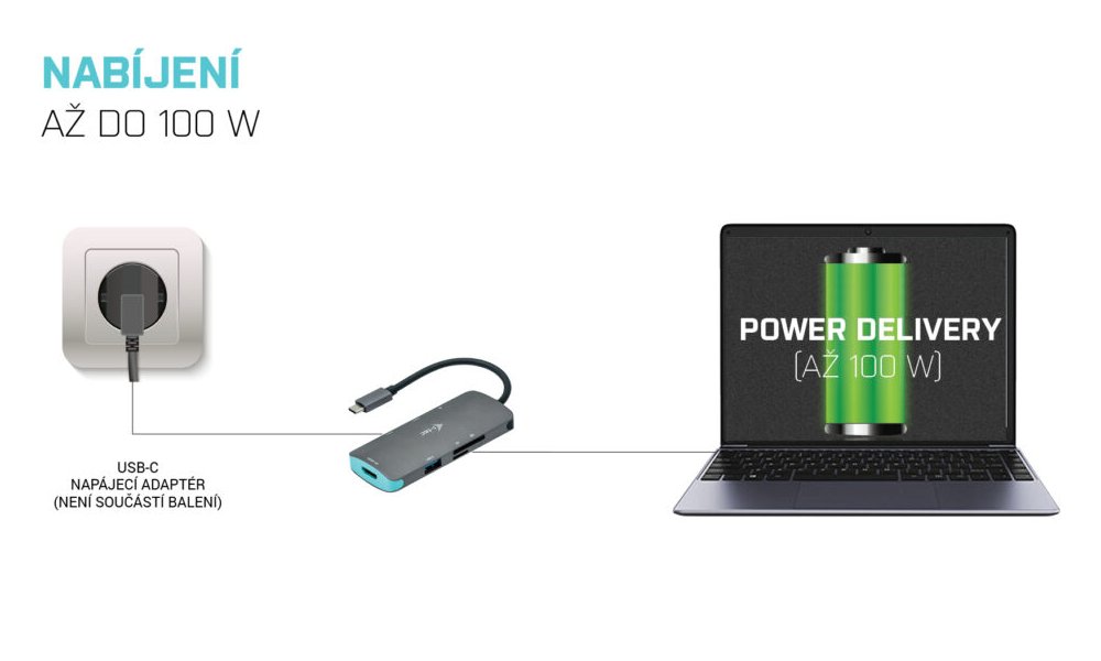 i-tec dokovací stanice USB-C Metal/ Nano Dock/ 4K UHD 3840×2160/ 3x USB 3.0/ HDMI + Power Delivery 60 W