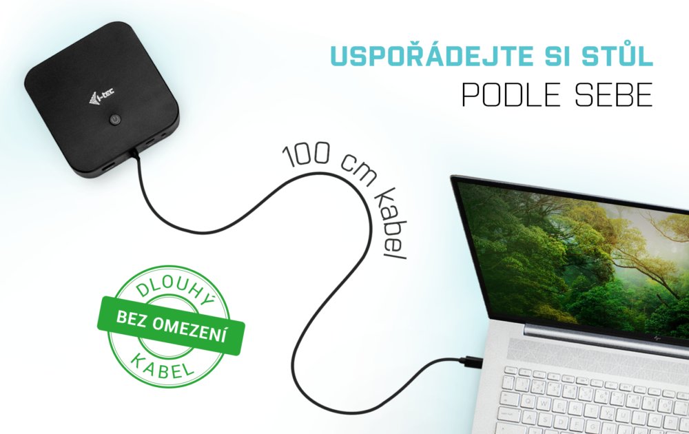 i-tec dokovací stanice USB-C/ Dual Display/ 1x USB-C/ 3x USB 3.1 / 2x USB 2.0 / LAN/ Thunderbolt 3/ Power Delivery 100W