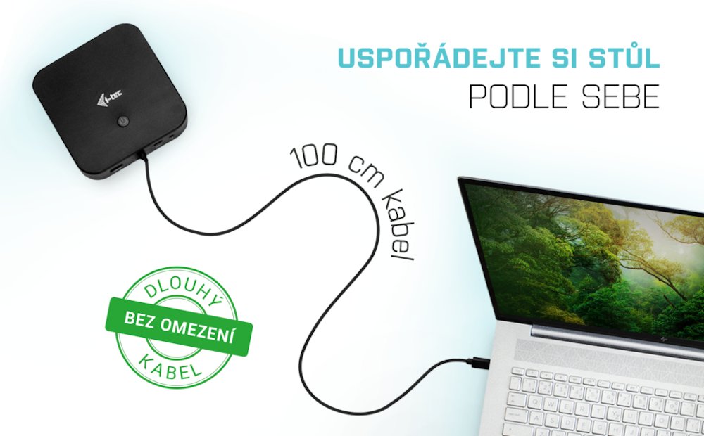 i-tec dokovací stanice USB-C Dual Display/ 2x DP/ 2x USB-C/ 5x USB/ LAN/ Power Delivery 65W + univerzální nabíječka 112W