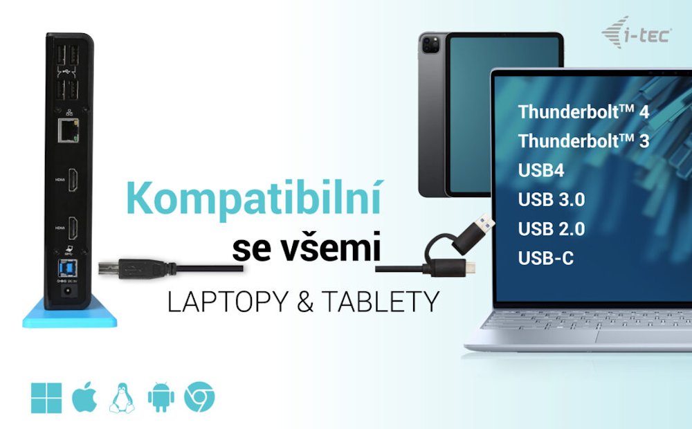 i-tec dokovací stanice USB 3.0/USB-C Dual HDMI/ 2x HDMI/ 2x USB 3.0/ 4x USB 2.0/ LAN