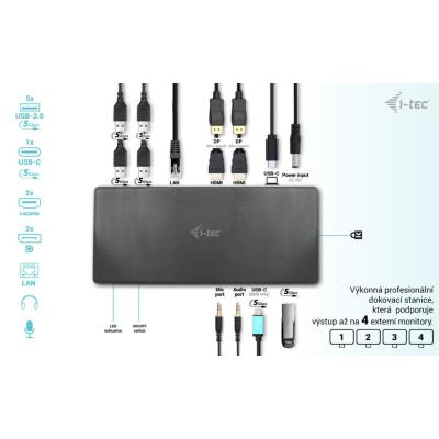 i-tec dokovací stanice USB-C Quattro Display/ 2x DP/ 2x HDMI/ 5x USB 3.0/ LAN/ Power Delivery 85W