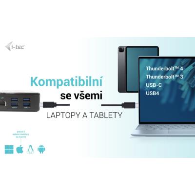 i-tec dokovací stanice USB-C Quattro Display/ 2x DP/ 2x HDMI/ 5x USB 3.0/ LAN/ Power Delivery 85W