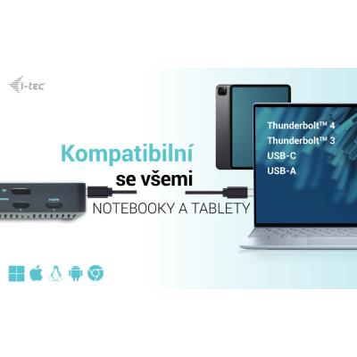 i-tec dokovací stanice USB 3.0 / USB-C / Thunderbolt/ 4K/ 2x DP/ 3x HDMI/ 2x USB-C/ 2x USB 3.0/ USB 3.1/ LAN/ PD 100W