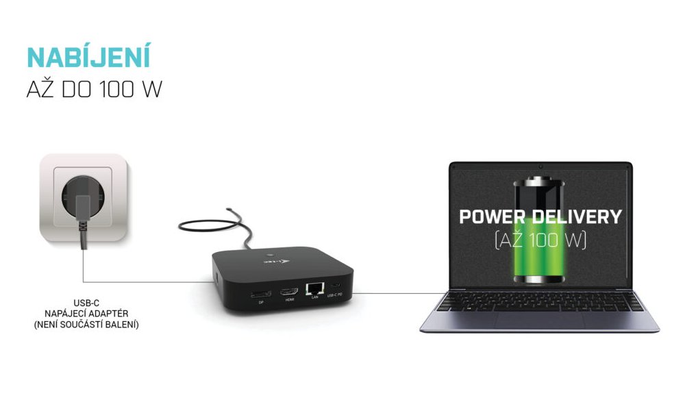i-tec dokovací stanice/ 2x USB-C/ HDMI/ DP/ 3x USB 3.0/ 2x USB 2.0/ LAN/ Power Delivery 100W