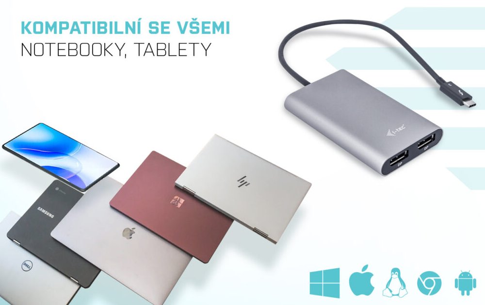 ROZBALENÉ - i-tec THUNDERBOLT 3 Dual Display Port adaptér 4K/ 2x Display Port 4K