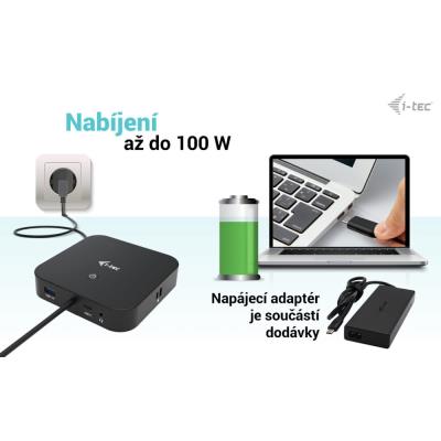 i-tec dokovací stanice/ 2x USB-C/ HDMI/ DP/ 3x USB 3.0/ 2x USB 2.0/ LAN/ PD 100W + univerzální nabíječka 112W