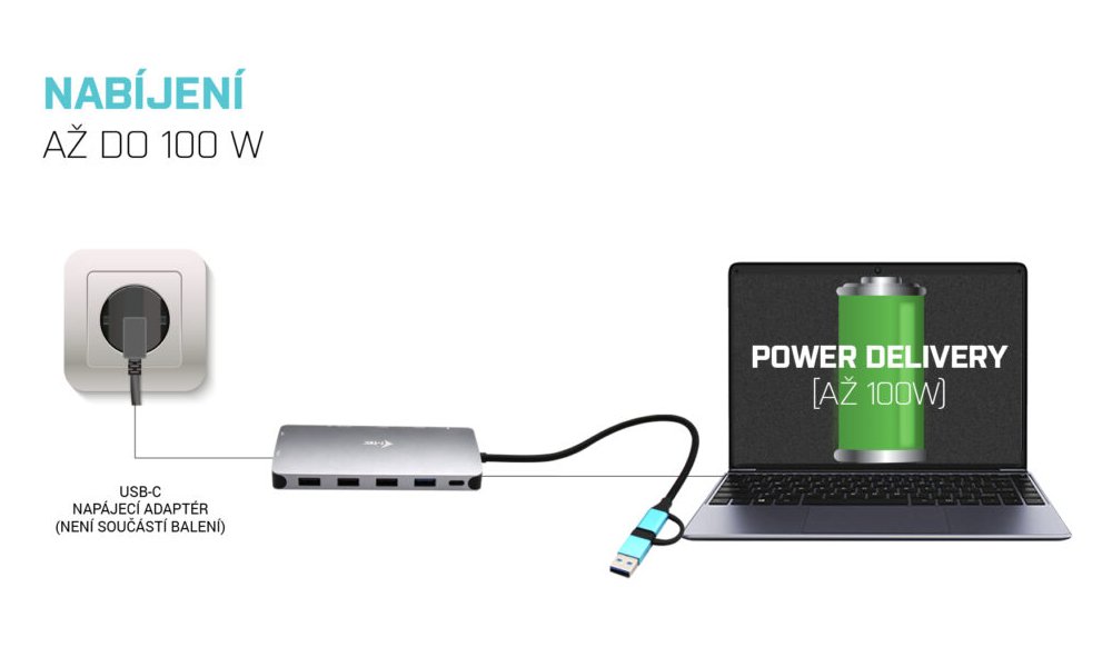 i-tec dokovací stanice USB 3.0/ USB-C/ TB/ USB-C 3.2/ 4x USB-A/ 2x HDMI/ VGA/ LAN/ micro SD/SD/ PD 100W