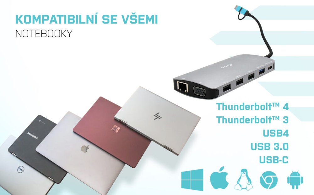 i-tec dokovací stanice USB 3.0/ USB-C/ TB/ USB-C 3.2/ 4x USB-A/ 2x HDMI/ VGA/ LAN/ micro SD/SD/ PD 100W