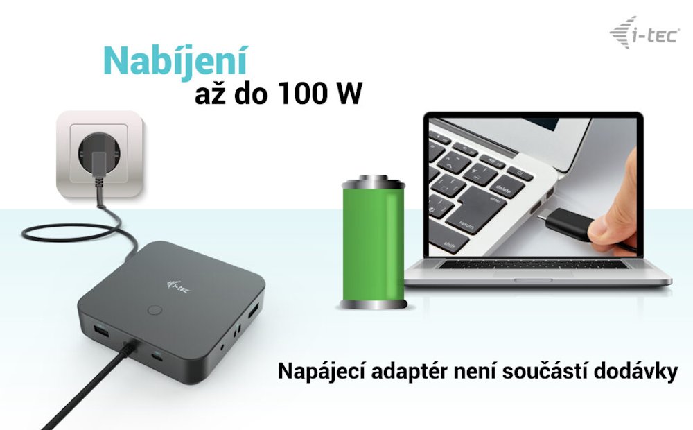 i-tec dokovací stanice/ 2x USB-C/ 2x USB 2.0/ 3x USB 3.0/ HDMI/ 2x DP/ LAN/ Power Delivery 100 W