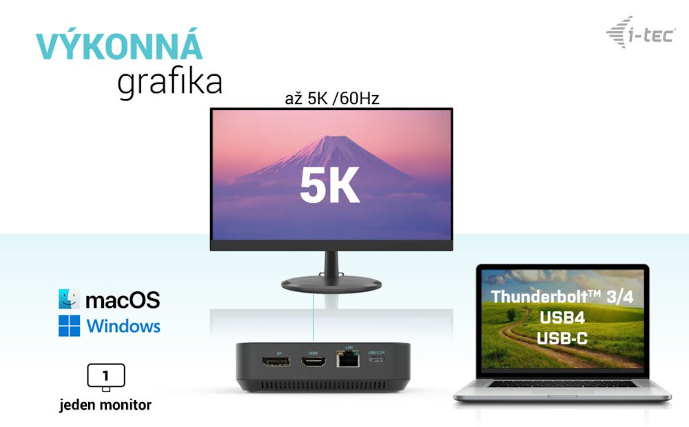 i-tec dokovací stanice/ 2x USB-C/ 2x USB 2.0/ 3x USB 3.0/ HDMI/ 2x DP/ LAN/ Power Delivery 100 W