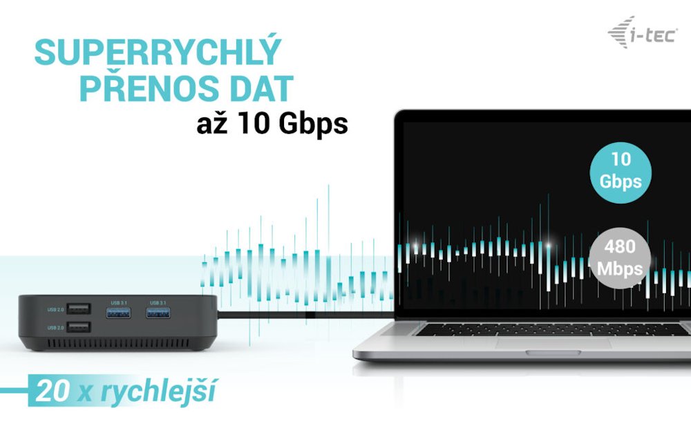 i-tec dokovací stanice/ 2x USB-C/ 2x USB 2.0/ 3x USB 3.0/ HDMI/ 2x DP/ LAN/ Power Delivery 100 W + univ. nabíječka 100 W