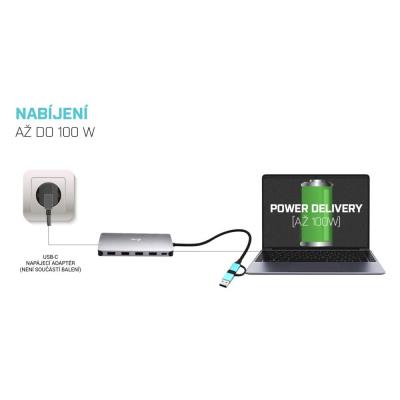 i-tec dokovací stanice USB 3.0/ USB-C/ TB/ USB-C 3.2/ 4x USB-A/ 2x HDMI/ VGA/ LAN/ micro SD/SD/ PD 100W