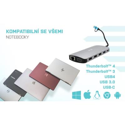 i-tec dokovací stanice USB 3.0/ USB-C/ TB/ USB-C 3.2/ 4x USB-A/ 2x HDMI/ VGA/ LAN/ micro SD/SD/ PD 100W