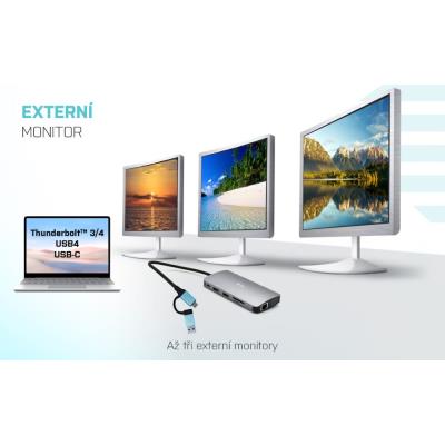 i-tec dokovací stanice USB 3.0/ USB-C/ TB/ USB-C 3.2/ 4x USB-A/ 2x HDMI/ VGA/ LAN/ micro SD/SD/ PD 100W