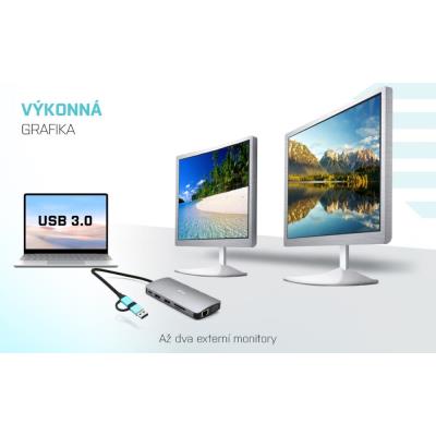 i-tec dokovací stanice USB 3.0/ USB-C/ TB/ USB-C 3.2/ 4x USB-A/ 2x HDMI/ VGA/ LAN/ micro SD/SD/ PD 100W