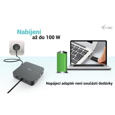 i-tec dokovací stanice/ 2x USB-C/ 2x USB 2.0/ 3x USB 3.0/ HDMI/ 2x DP/ LAN/ Power Delivery 100 W