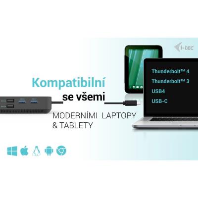 i-tec dokovací stanice/ 2x USB-C/ 2x USB 2.0/ 3x USB 3.0/ HDMI/ 2x DP/ LAN/ Power Delivery 100 W